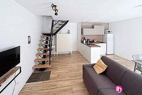 Location pour salarié en déplacement de meublé : BUGEY : Maison 2 Pers. | 2 lits double | Terrasse | Proche Bugey & Plaine de l'Ain